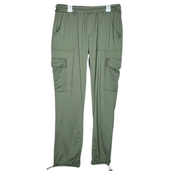 No Comment Green Stretch Cargo Jogger Pants Size M - Picture 1 of 4